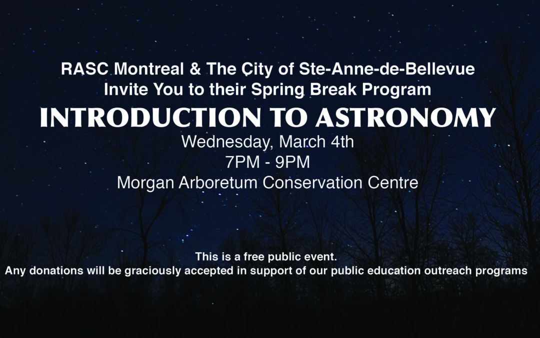 Spring Break – Introduction to Astronomy Program at the Morgan Arboritum – March 04 2015