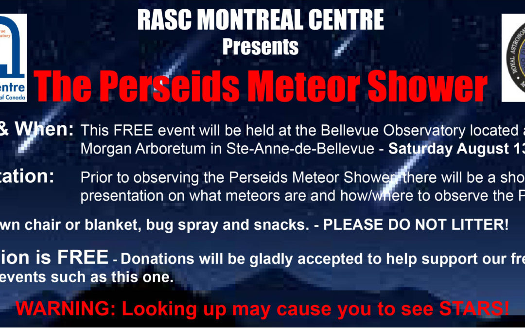 FREE PUBLIC EVENT – PERSEIDS METEOR SHOWER