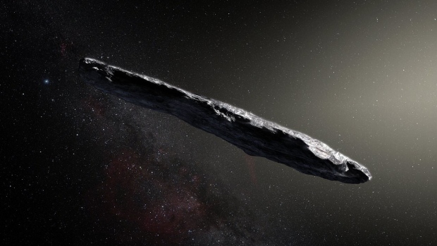 Artist’s impression shows the first interstellar asteroid: ‘Oumuamua’