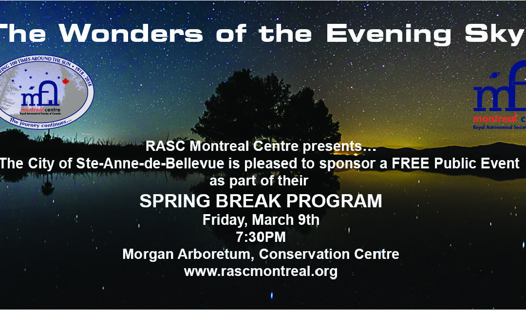 Spring Break Program – Wonders of the Evening Sky… Friday March 9th