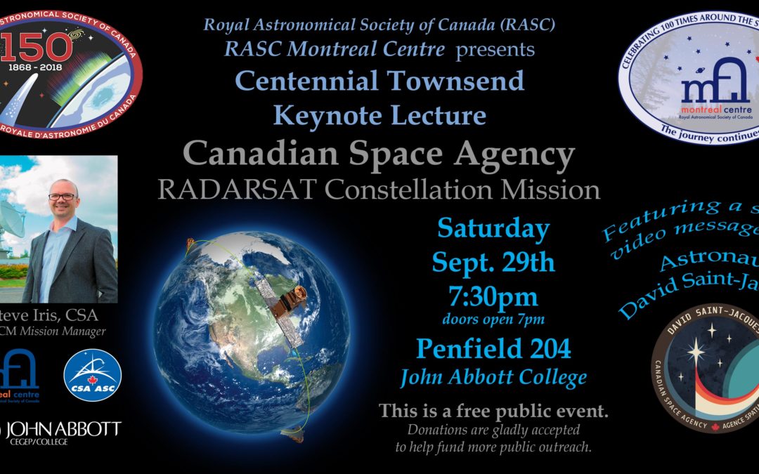 RASC Townsend 2018 Lecture – Saturday Sept. 29th 7:30PM