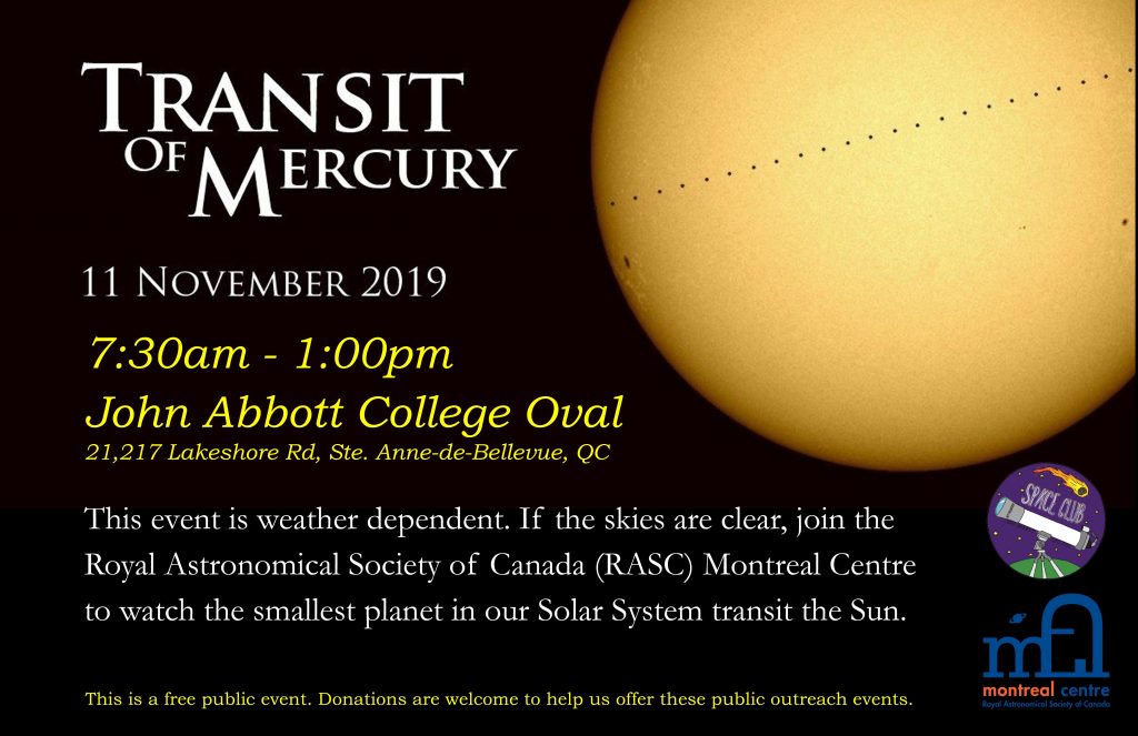 Transit of Mercury – Monday Nov. 13th