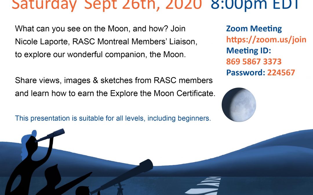 International Observe the Moon Night! September 26th, 2020 – Zoom