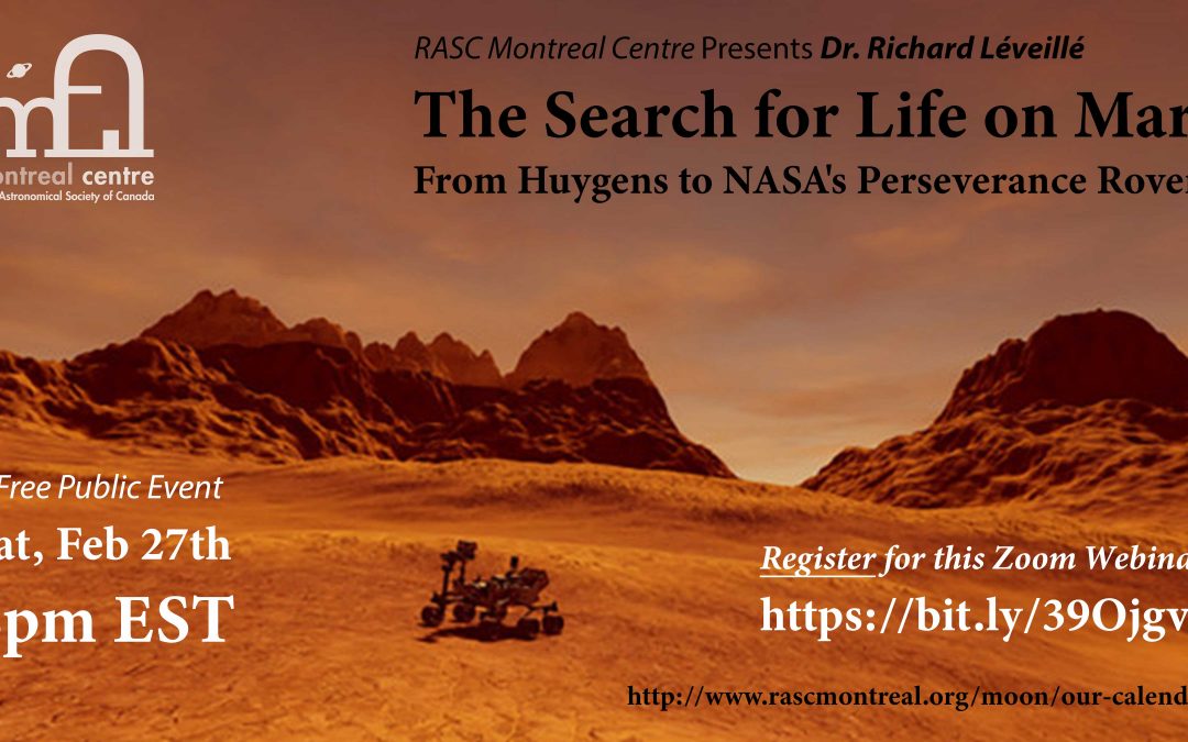 The Search for Life on Mars (Saturday, Feb. 27th @ 20:00)