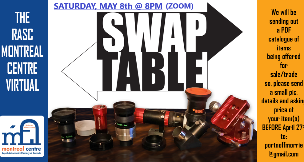 Members’ Virtual Swap Table, Saturday, May 8th @ 8pm