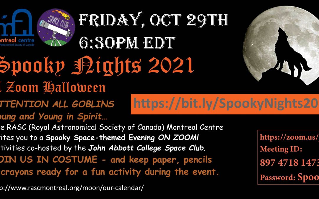 Spooky Nights 2021 – Fri, Oct 29th at 6:30pm EDT