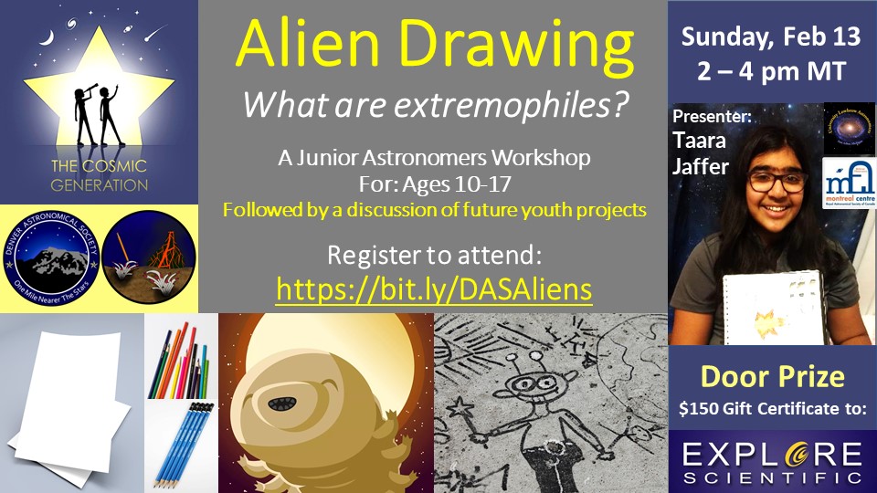 Cosmic Gen. – Alien Drawing – What Are Extremophiles? (Sunday, Feb. 13th @ 4-6PM EST)