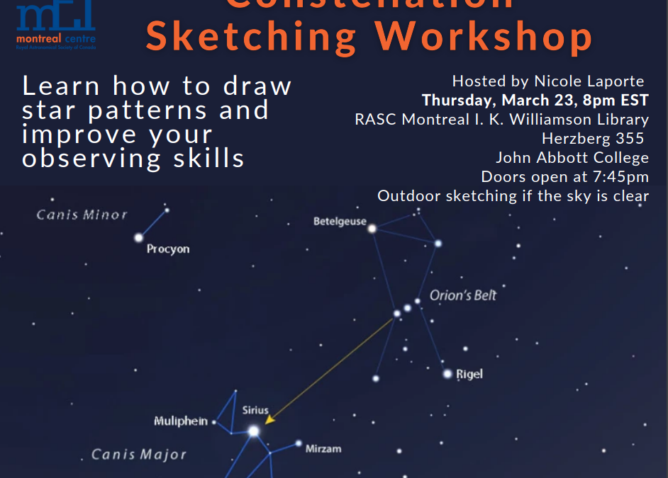 Constellation Sketching Workshop – Thursday, March 23rd @ 8PM (RASC Library)