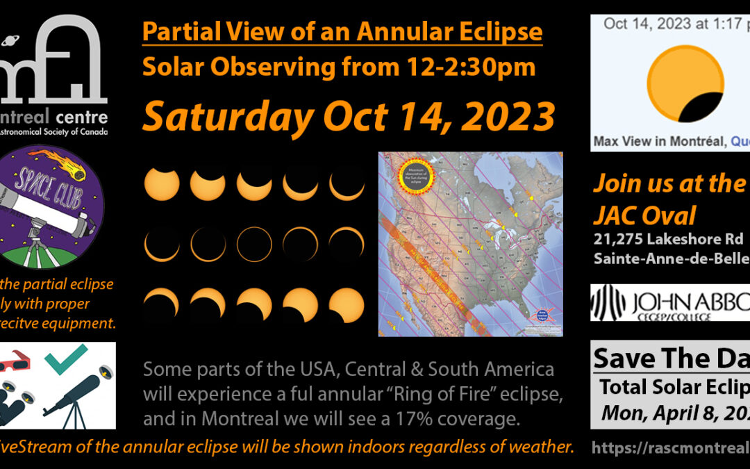 EVENT: Annular Solar Eclipse – October 14th, 2023 @ NOON