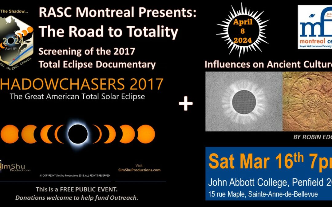 EVENT: March 16, 2024 – Road to Totality! (JAC Penfield 204 @ 7PM)