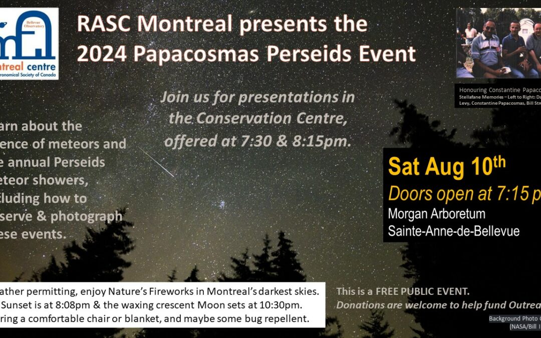 EVENT: 2024 Papacosmas Perseids Meteor Shower Event – Aug 10th