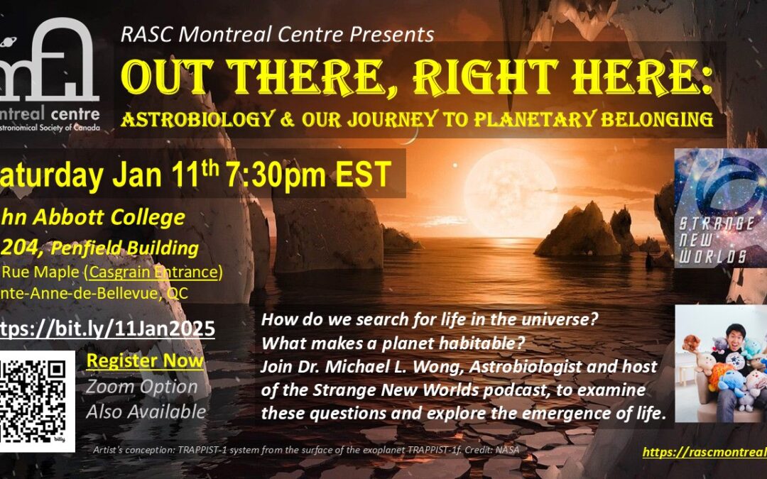 EVENT: How do we search for Life in the Universe – Sat. January 11th 2025 @ 7:30PM