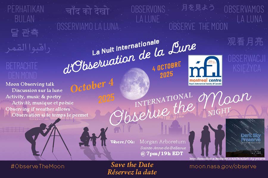 EVENT: International Observe the Moon Night 2025 – Saturday, Oct 4th