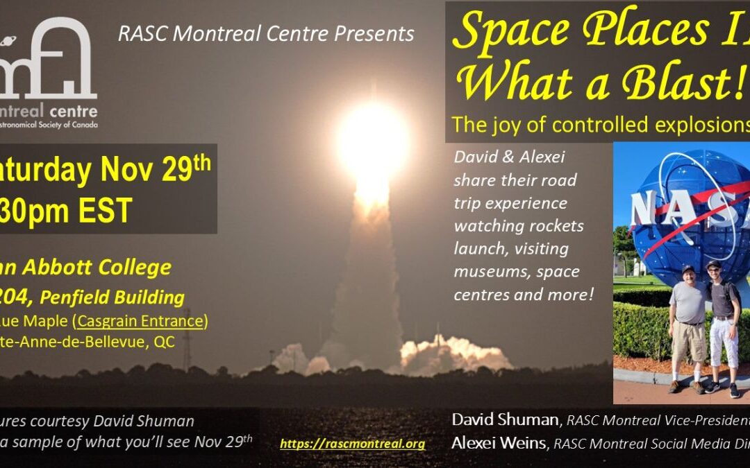 EVENT: Space Places II – a Public Talk Nov 29th 7:30pm EST