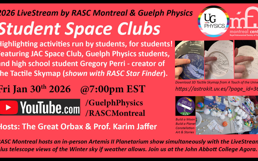 EVENT: Livestream – focus on Student Space Clubs – Friday, Jan 30th @7PM