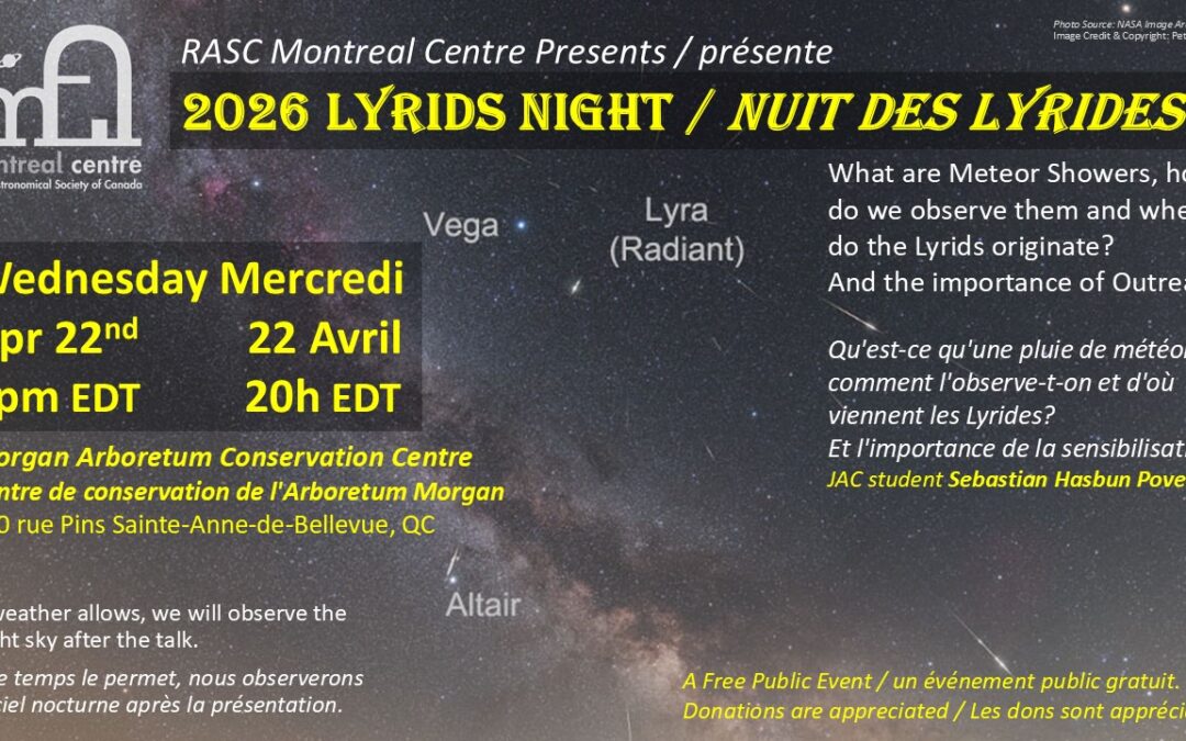 Join us Wed, Apr 22nd for the Lyrids Meteor Shower Event
